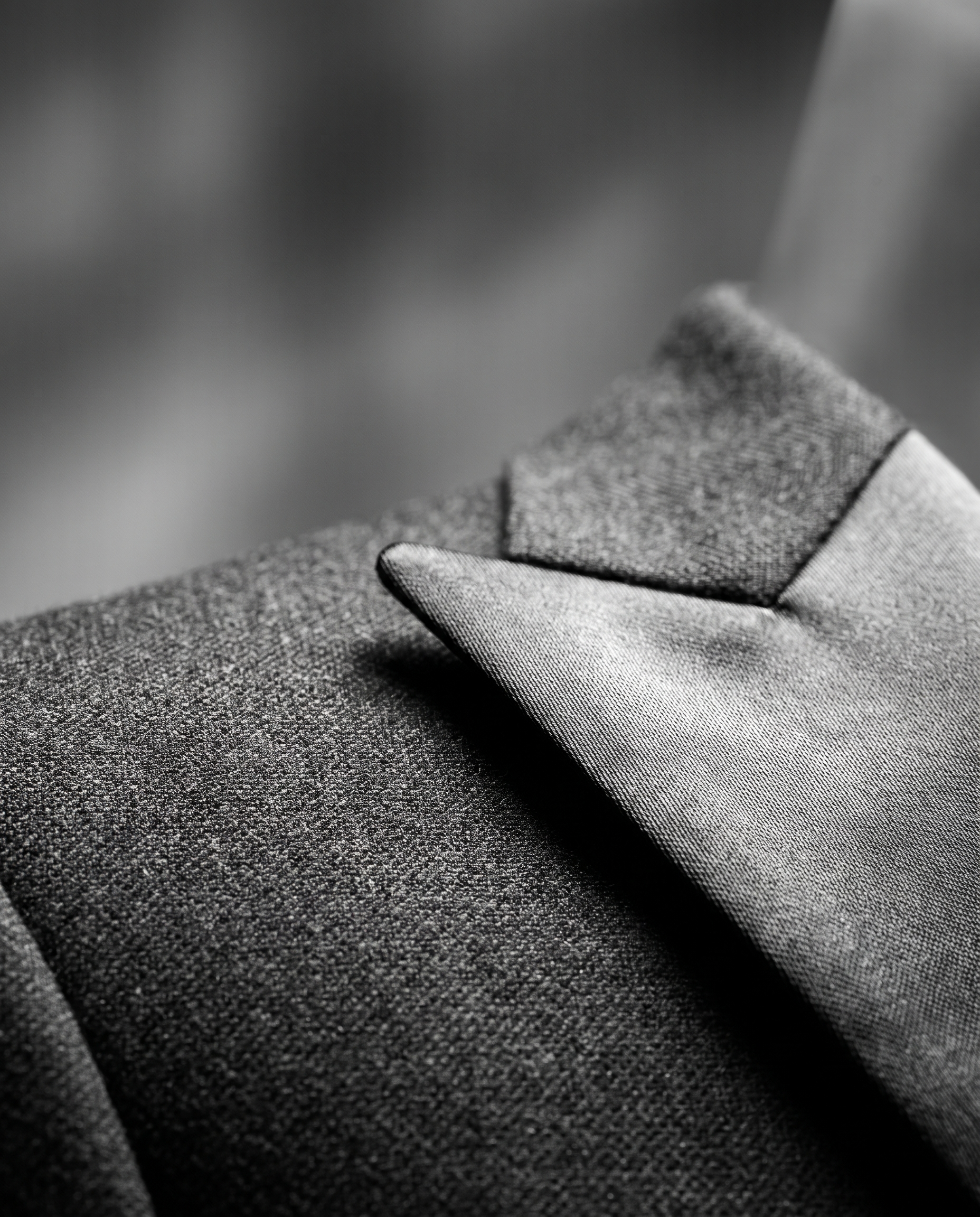 The cloth: Wool and silk, checked by hand before it is cut.