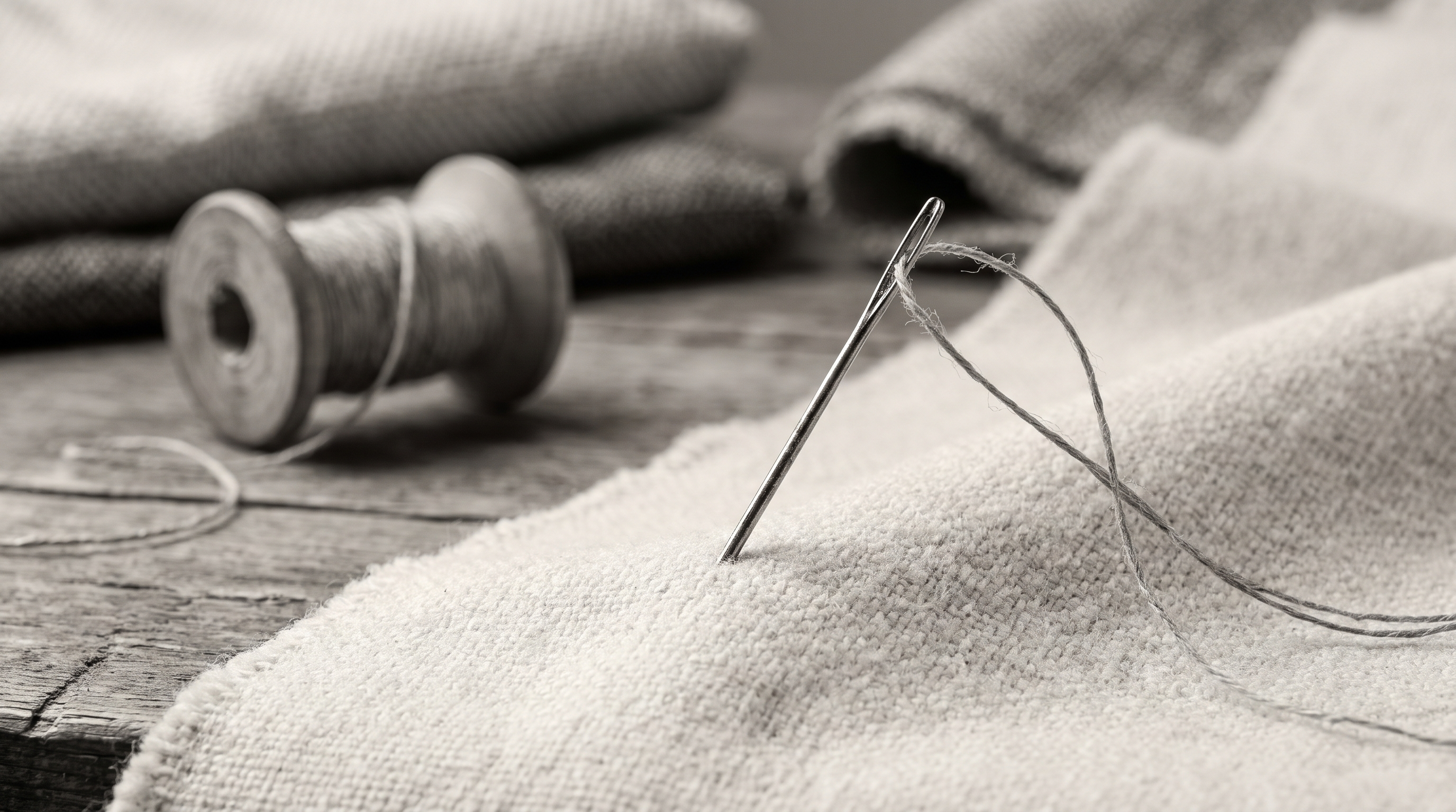The stitch: Bound seams, finished by hand in the atelier.